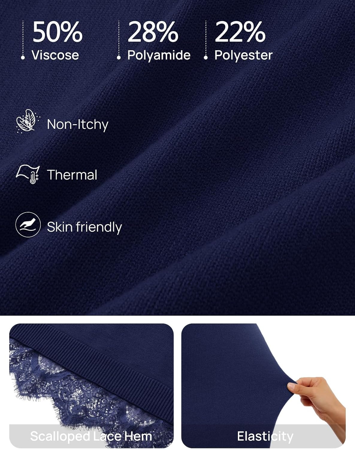 image:imageMEROKEETY Womens Fall Long Sleeve Lace Oversized Casual Knit Sweater Dress Patchwork Crew Neck Above Knee Length Twofer Pullover Ribbed Drop Shoulder Loose Fit Soft Cozy Winter Outfits 2026Navy