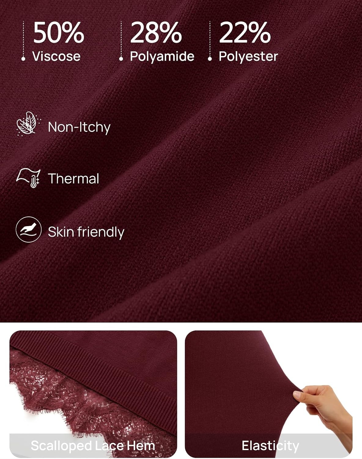 image:imageMEROKEETY Womens Fall Long Sleeve Lace Oversized Casual Knit Sweater Dress Patchwork Crew Neck Above Knee Length Twofer Pullover Ribbed Drop Shoulder Loose Fit Soft Cozy Winter Outfits 2026Wine