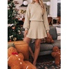 MEROKEETY Womens Fall 2 Piece Skirt Sets Sweater Outfits Mini Skirts Dress | 2026, Mock Neck, Long Lantern Ribbed Sleeve, Knit, Casual Pullover Tops, Pleated, Fashion Short Skirt, Trendy Winter Clothing(Apricot)