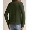 MEROKEETY Women’s Fall Long Sleeve Button Casual Pullover Sweater | Crew Neck, Ribbed Knit, Decorative Gold Buttons, Relaxed Fit, Solid Color, Business Casual, Work, 2026 Winter Outfits(Army)