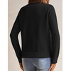 MEROKEETY Women’s Fall Long Sleeve Button Casual Pullover Sweater | Crew Neck, Ribbed Knit, Decorative Gold Buttons, Relaxed Fit, Solid Color, Business Casual, Work, 2026 Winter Outfits(Black)