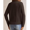 MEROKEETY Women’s Fall Long Sleeve Button Casual Pullover Sweater | Crew Neck, Ribbed Knit, Decorative Gold Buttons, Relaxed Fit, Solid Color, Business Casual, Work, 2026 Winter Outfits(Coffee)
