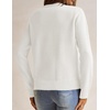 MEROKEETY Women’s Fall Long Sleeve Button Casual Pullover Sweater | Crew Neck, Ribbed Knit, Decorative Gold Buttons, Relaxed Fit, Solid Color, Business Casual, Work, 2026 Winter Outfits(White)