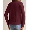 MEROKEETY Women’s Fall Long Sleeve Button Casual Pullover Sweater | Crew Neck, Ribbed Knit, Decorative Gold Buttons, Relaxed Fit, Solid Color, Business Casual, Work, 2026 Winter Outfits(Wine)
