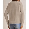 MEROKEETY Women’s Fall Long Sleeve Button Casual Pullover Sweater | Crew Neck, Ribbed Knit, Decorative Gold Buttons, Relaxed Fit, Solid Color, Business Casual, Work, 2026 Winter Outfits(Camel)