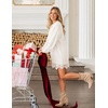 MEROKEETY Women’s Fall Long Sleeve Lace Oversized Casual Knit Sweater Dress | Patchwork, Crew Neck, Above Knee Length, Twofer Pullover, Ribbed, Drop Shoulder, Loose Fit, Soft, Cozy Winter Outfits 2026(White)