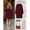 MEROKEETY Women’s Fall Long Sleeve Lace Oversized Casual Knit Sweater Dress | Patchwork, Crew Neck, Above Knee Length, Twofer Pullover, Ribbed, Drop Shoulder, Loose Fit, Soft, Cozy Winter Outfits 2026(Wine)