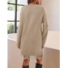 MEROKEETY Women’s Fall Long Sleeve Lace Oversized Casual Knit Sweater Dress | Patchwork, Crew Neck, Above Knee Length, Twofer Pullover, Ribbed, Drop Shoulder, Loose Fit, Soft, Cozy Winter Outfits 2026(Oatmeal)