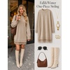 MEROKEETY Women’s Fall Long Sleeve Lace Oversized Casual Knit Sweater Dress | Patchwork, Crew Neck, Above Knee Length, Twofer Pullover, Ribbed, Drop Shoulder, Loose Fit, Soft, Cozy Winter Outfits 2026(Oatmeal)
