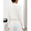 MEROKEETY Women’s Fall Mock Neck Batwing Sleeve Sweater Cinched Waist Tops | Dolman Sleeve, Ribbed Knit, Ruched, Single-side Buttons, Cozy Pullover, Date Night Going Out Outfits, Winter Fashion Clothes(White)