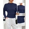 MEROKEETY Women’s Fall Mock Neck Batwing Sleeve Sweater Cinched Waist Tops | Dolman Sleeve, Ribbed Knit, Ruched, Single-side Buttons, Cozy Pullover, Date Night Going Out Outfits, Winter Fashion Clothes(Navy)