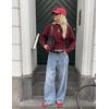 MEROKEETY Women’s Fall Mock Neck Batwing Sleeve Sweater Cinched Waist Tops | Dolman Sleeve, Ribbed Knit, Ruched, Single-side Buttons, Cozy Pullover, Date Night Going Out Outfits, Winter Fashion Clothes(Wine)