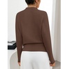 MEROKEETY Women’s Fall Mock Neck Batwing Sleeve Sweater Cinched Waist Tops | Dolman Sleeve, Ribbed Knit, Ruched, Single-side Buttons, Cozy Pullover, Date Night Going Out Outfits, Winter Fashion Clothes(Coffee)