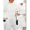 MEROKEETY Women’s Fall Mock Neck Batwing Sleeve Sweater Cinched Waist Tops | Dolman Sleeve, Ribbed Knit, Ruched, Single-side Buttons, Cozy Pullover, Date Night Going Out Outfits, Winter Fashion Clothes(White)