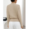 MEROKEETY Women’s Fall Mock Neck Batwing Sleeve Sweater Cinched Waist Tops | Dolman Sleeve, Ribbed Knit, Ruched, Single-side Buttons, Cozy Pullover, Date Night Going Out Outfits, Winter Fashion Clothes(Oatmeal)