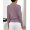 MEROKEETY Women’s Fall Mock Neck Batwing Sleeve Sweater Cinched Waist Tops | Dolman Sleeve, Ribbed Knit, Ruched, Single-side Buttons, Cozy Pullover, Date Night Going Out Outfits, Winter Fashion Clothes(Grey Purple)