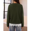 MEROKEETY Women’s Fall Oversized Lace Sweaters 2026 Trendy | Long Sleeve, Crew Neck, Drop Shoulder, Soft Knit, Loose Casual , Cozy Cute Pullover Top, Fall Fashion Outfits, Winter Clothes(Army)