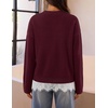 MEROKEETY Women’s Fall Oversized Lace Sweaters 2026 Trendy | Long Sleeve, Crew Neck, Drop Shoulder, Soft Knit, Loose Casual , Cozy Cute Pullover Top, Fall Fashion Outfits, Winter Clothes(Burgundy)
