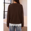 MEROKEETY Women’s Fall Oversized Lace Sweaters 2026 Trendy | Long Sleeve, Crew Neck, Drop Shoulder, Soft Knit, Loose Casual , Cozy Cute Pullover Top, Fall Fashion Outfits, Winter Clothes(Coffee)