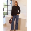 MEROKEETY Women’s Fall Sequin Long Sleeve Pullover Sweaters | Crew Neck, Lantern Sleeve, Oversized, Casual, Sparkly, Drop Shoulder, Ribbed Hem, Solid Color, Knit, Winter Clothes(Coffee)