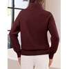 MEROKEETY Women’s Fall Turtleneck Cute Floral Pullover Sweater 2026 Cozy | 3D Floral Appliqués, Long Sleeves, Ribbed Details, Relaxed, Solid, Trendy Outfit, Dressy Casual Top, Winter Clothing(Wine)