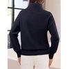 MEROKEETY Women’s Fall Turtleneck Cute Floral Pullover Sweater 2026 Cozy | 3D Floral Appliqués, Long Sleeves, Ribbed Details, Relaxed, Solid, Trendy Outfit, Dressy Casual Top, Winter Clothing(Navy)