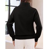 MEROKEETY Women’s Fall Turtleneck Cute Floral Pullover Sweater 2026 Cozy | 3D Floral Appliqués, Long Sleeves, Ribbed Details, Relaxed, Solid, Trendy Outfit, Dressy Casual Top, Winter Clothing(Black)
