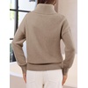 MEROKEETY Women’s Fall Turtleneck Cute Floral Pullover Sweater 2026 Cozy | 3D Floral Appliqués, Long Sleeves, Ribbed Details, Relaxed, Solid, Trendy Outfit, Dressy Casual Top, Winter Clothing(Camel)