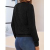 MEROKEETY Womens Long Sleeve Casual Crewneck Sweaters 2026 Ribbed Shimmery | Lightweight, Knit, Ribbed Hem, Solid Color, Slim fit Pullover, Flattering Jumper Tops, Fall Fashion, Layering Winter Clothing(Black)