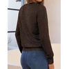 MEROKEETY Womens Long Sleeve Casual Crewneck Sweaters 2026 Ribbed Shimmery | Lightweight, Knit, Ribbed Hem, Solid Color, Slim fit Pullover, Flattering Jumper Tops, Fall Fashion, Layering Winter Clothing(Coffee)