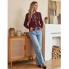 MEROKEETY Women’s Long Sleeve Tie Front Fall Cardigan Chunky Knit Sweaters | Classic Crewneck, 2026 Trendy, Vintage Cute, Button Up, Ribbed Hem, Color Block, Business Casual Work, Fashion Winter Clothes(Wine)