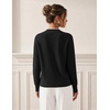 MEROKEETY Women’s Long Sleeve Tie Front Fall Cardigan Chunky Knit Sweaters | Classic Crewneck, 2026 Trendy, Vintage Cute, Button Up, Ribbed Hem, Color Block, Business Casual Work, Fashion Winter Clothes(Black)