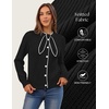 MEROKEETY Women’s Long Sleeve Tie Front Fall Cardigan Chunky Knit Sweaters | Classic Crewneck, 2026 Trendy, Vintage Cute, Button Up, Ribbed Hem, Color Block, Business Casual Work, Fashion Winter Clothes(Black)