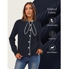 MEROKEETY Women’s Long Sleeve Tie Front Fall Cardigan Chunky Knit Sweaters | Classic Crewneck, 2026 Trendy, Vintage Cute, Button Up, Ribbed Hem, Color Block, Business Casual Work, Fashion Winter Clothes(Navy)