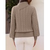 MEROKEETY Women’s Turtleneck Long Sleeve Fall Winter Cable Knit Sweater | 2026 Trendy Pullover Tops, Chunky Ribbed Knit, Oversized Loose Fit, Business Casual, Work Office, Going Out Travel Outfits(Camel)