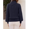 MEROKEETY Women’s Turtleneck Long Sleeve Fall Winter Cable Knit Sweater | 2026 Trendy Pullover Tops, Chunky Ribbed Knit, Oversized Loose Fit, Business Casual, Work Office, Going Out Travel Outfits(Navy)