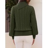 MEROKEETY Women’s Turtleneck Long Sleeve Fall Winter Cable Knit Sweater | 2026 Trendy Pullover Tops, Chunky Ribbed Knit, Oversized Loose Fit, Business Casual, Work Office, Going Out Travel Outfits(Army)