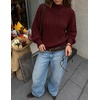 MEROKEETY Women’s Turtleneck Long Sleeve Fall Winter Cable Knit Sweater | 2026 Trendy Pullover Tops, Chunky Ribbed Knit, Oversized Loose Fit, Business Casual, Work Office, Going Out Travel Outfits(Wine)