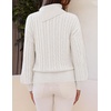 MEROKEETY Women’s Turtleneck Long Sleeve Fall Winter Cable Knit Sweater | 2026 Trendy Pullover Tops, Chunky Ribbed Knit, Oversized Loose Fit, Business Casual, Work Office, Going Out Travel Outfits(White)