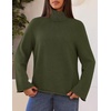 MEROKEETY Women’s Turtleneck Long Sleeve Fall Winter Chunky Knit Sweater | Ribbed Knit, Oversized Loose Fit, 2026 Trendy Pullover Tops, Business Casual, Work Office, Dressy Going Out Travel Outfits(Armygreen)