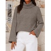 MEROKEETY Women’s Turtleneck Long Sleeve Fall Winter Chunky Knit Sweater | Ribbed Knit, Oversized Loose Fit, 2026 Trendy Pullover Tops, Business Casual, Work Office, Dressy Going Out Travel Outfits(Camel)