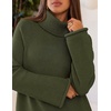 MEROKEETY Women’s Turtleneck Long Sleeve Fall Winter Chunky Knit Sweater | Ribbed Knit, Oversized Loose Fit, 2026 Trendy Pullover Tops, Business Casual, Work Office, Dressy Going Out Travel Outfits(Armygreen)