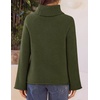 MEROKEETY Women’s Turtleneck Long Sleeve Fall Winter Chunky Knit Sweater | Ribbed Knit, Oversized Loose Fit, 2026 Trendy Pullover Tops, Business Casual, Work Office, Dressy Going Out Travel Outfits(Armygreen)