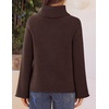 MEROKEETY Women’s Turtleneck Long Sleeve Fall Winter Chunky Knit Sweater | Ribbed Knit, Oversized Loose Fit, 2026 Trendy Pullover Tops, Business Casual, Work Office, Dressy Going Out Travel Outfits(Coffee)