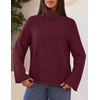 MEROKEETY Women’s Turtleneck Long Sleeve Fall Winter Chunky Knit Sweater | Ribbed Knit, Oversized Loose Fit, 2026 Trendy Pullover Tops, Business Casual, Work Office, Dressy Going Out Travel Outfits(Wine)