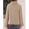 MEROKEETY Women’s Turtleneck Long Sleeve Fall Winter Chunky Knit Sweater | Ribbed Knit, Oversized Loose Fit, 2026 Trendy Pullover Tops, Business Casual, Work Office, Dressy Going Out Travel Outfits(Oatmeal)