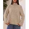 MEROKEETY Women’s Turtleneck Long Sleeve Fall Winter Chunky Knit Sweater | Ribbed Knit, Oversized Loose Fit, 2026 Trendy Pullover Tops, Business Casual, Work Office, Dressy Going Out Travel Outfits(Oatmeal)