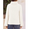 MEROKEETY Women’s Turtleneck Long Sleeve Fall Winter Chunky Knit Sweater | Ribbed Knit, Oversized Loose Fit, 2026 Trendy Pullover Tops, Business Casual, Work Office, Dressy Going Out Travel Outfits(White)