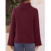 MEROKEETY Women’s Turtleneck Long Sleeve Fall Winter Chunky Knit Sweater | Ribbed Knit, Oversized Loose Fit, 2026 Trendy Pullover Tops, Business Casual, Work Office, Dressy Going Out Travel Outfits(Wine)
