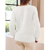 MEROKEETY Women’s V Neck Fuzzy Fall Long Sleeve Cozy Soft Sweater Pullover | 2026 Fashion, Slouchy Furry Knit Tops, Classic Loose Fit, Daliy Casual Wear, Comfy Warm Winter Outfits(White)